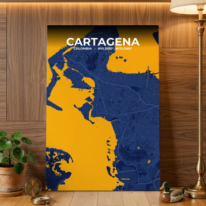 Cartagena Ink Map Poster