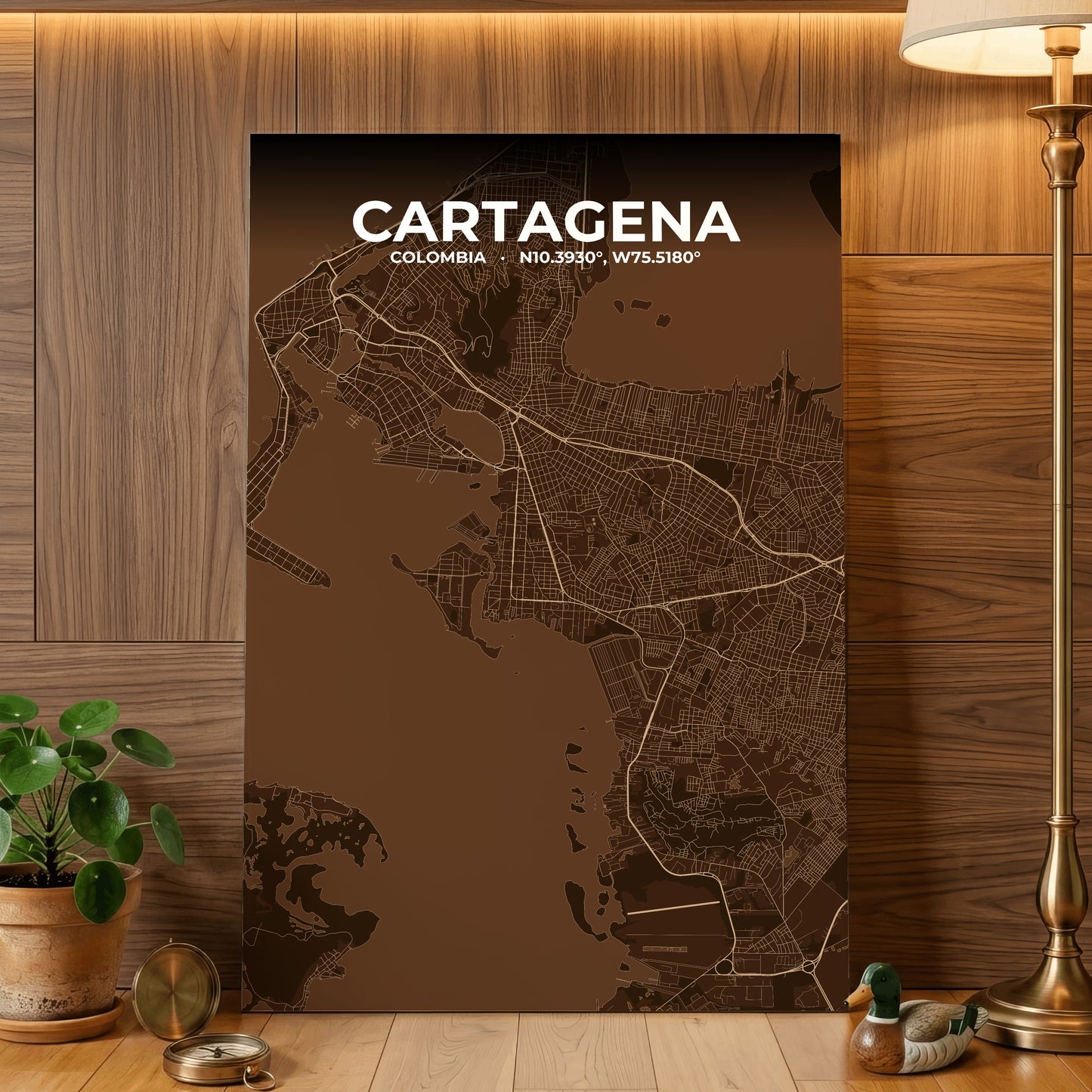 Cartagena Plum Map Poster