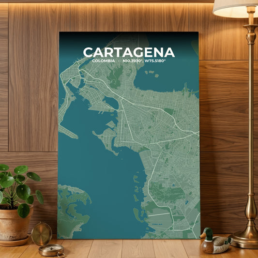 Cartagena Mist Map Poster