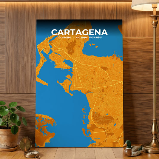 Cartagena Scorch Map Poster
