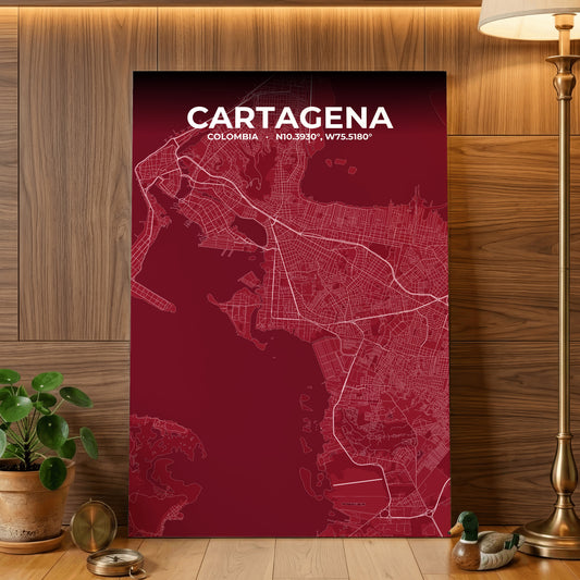 Cartagena Garnet Map Poster