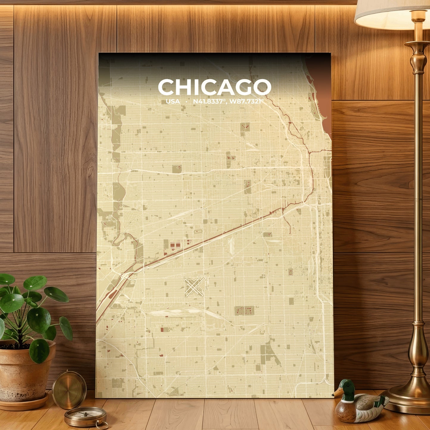 Chicago Ember Map Poster