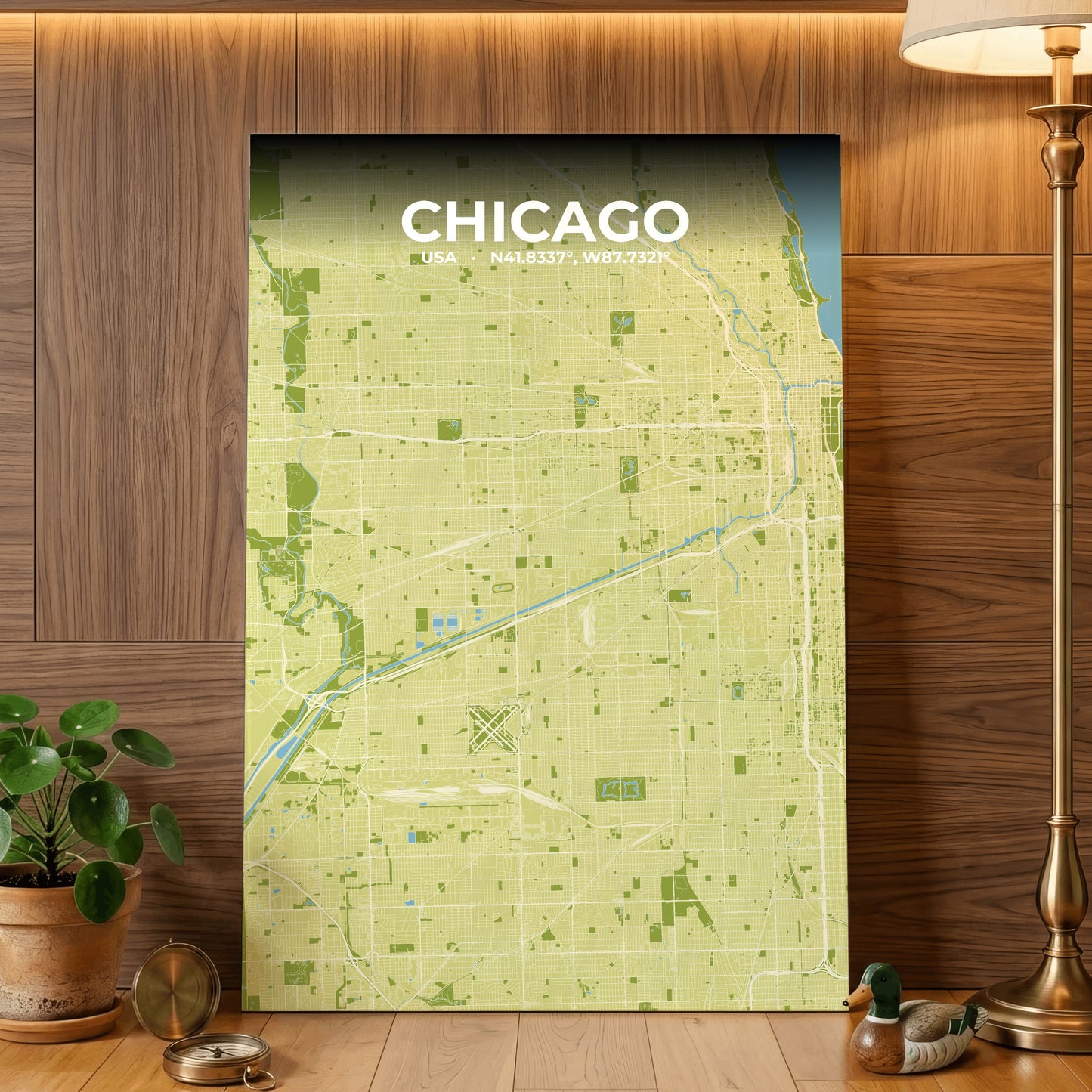 Chicago Fern Map Poster