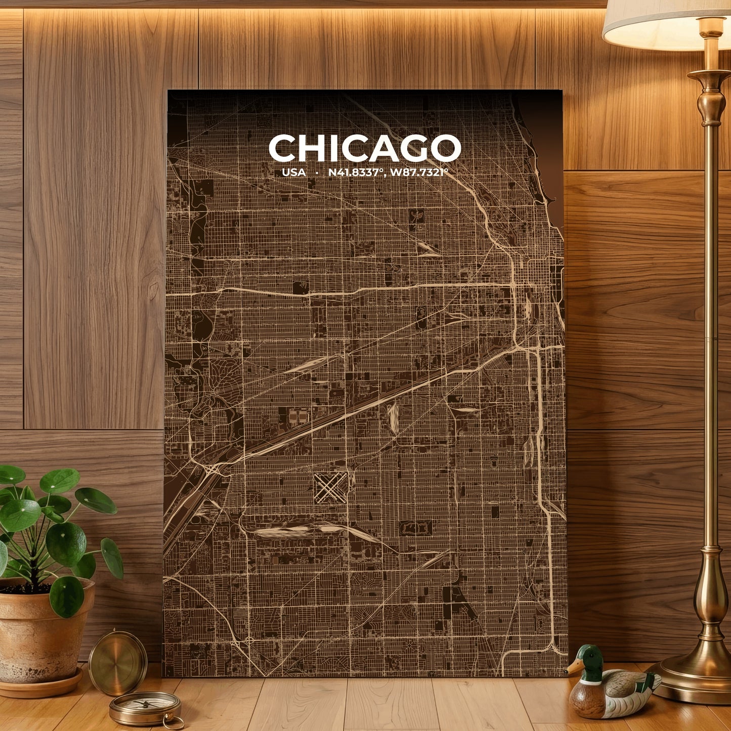 Chicago Plum Map Poster