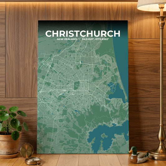 Christchurch Mist Map Poster