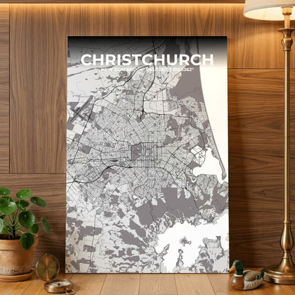 Christchurch Ash Map Poster