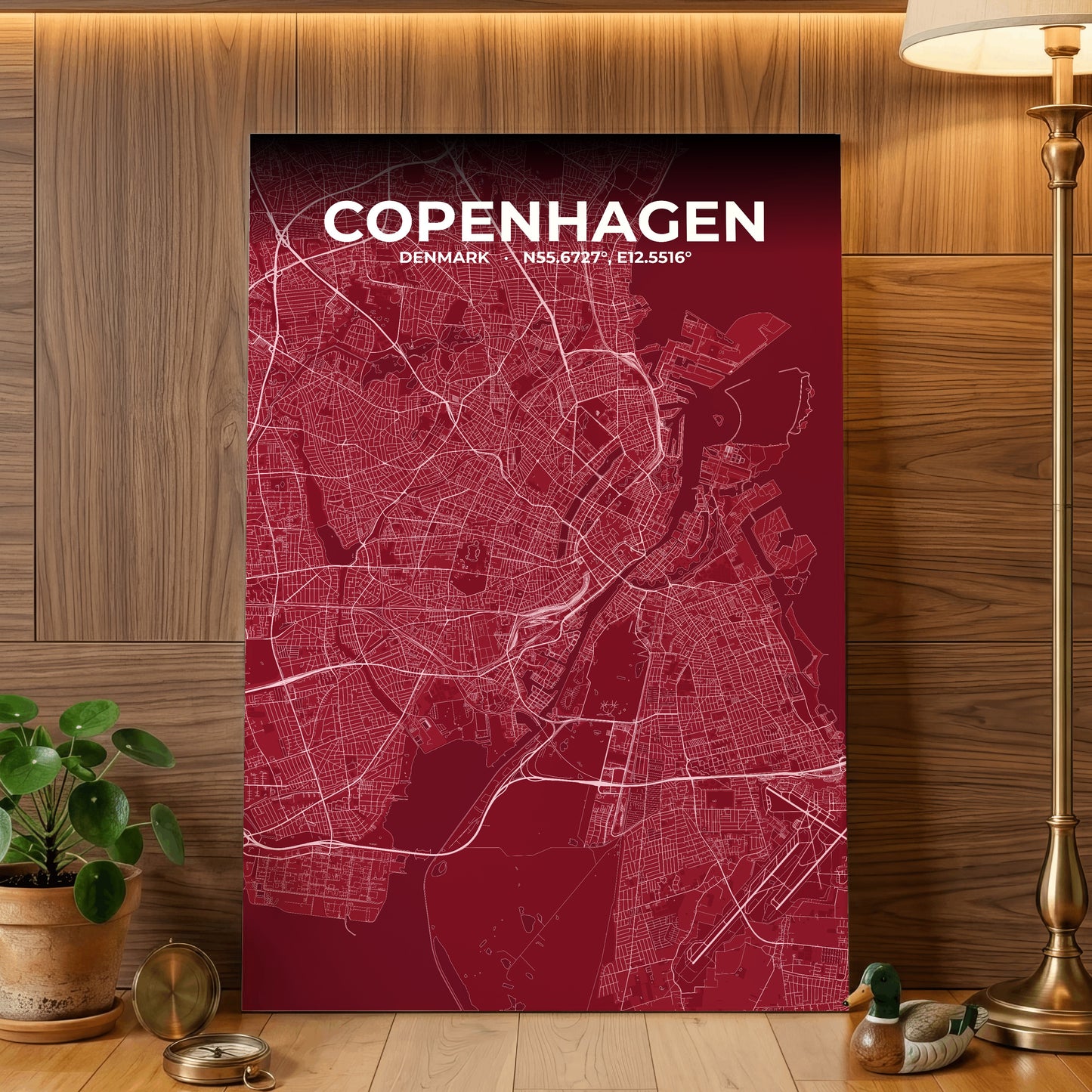 Copenhagen Garnet Map Poster