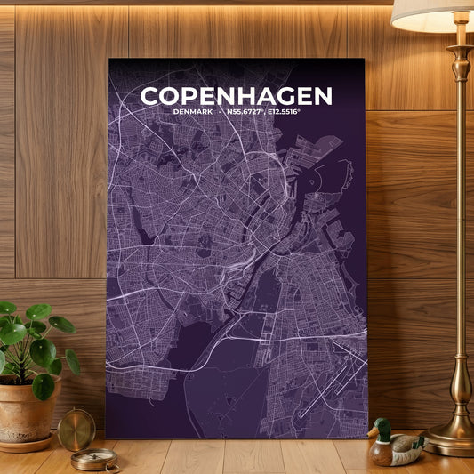 Copenhagen Dusk Map Poster