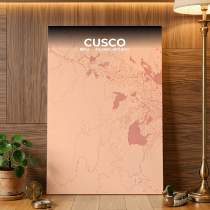 Cusco Blush Map Poster