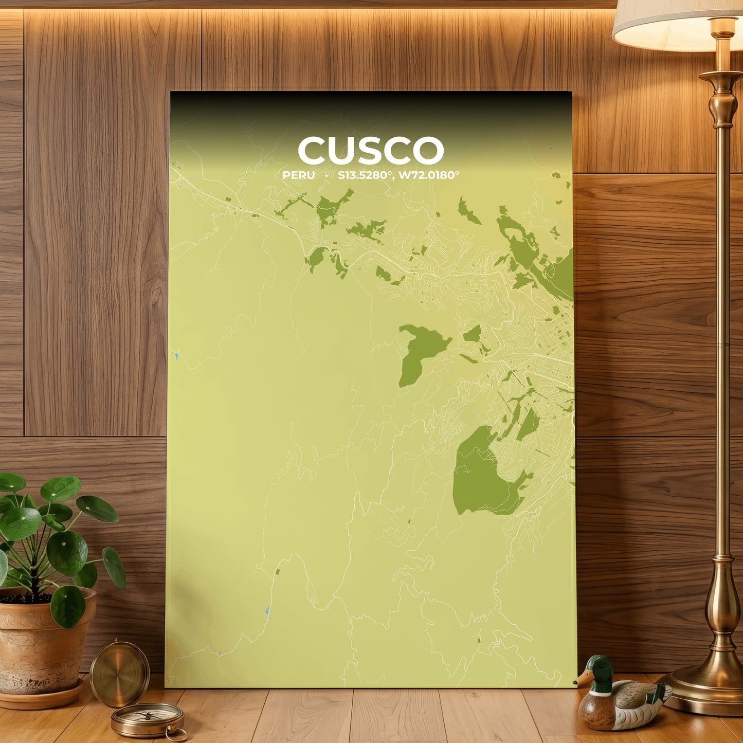 Cusco Fern Map Poster