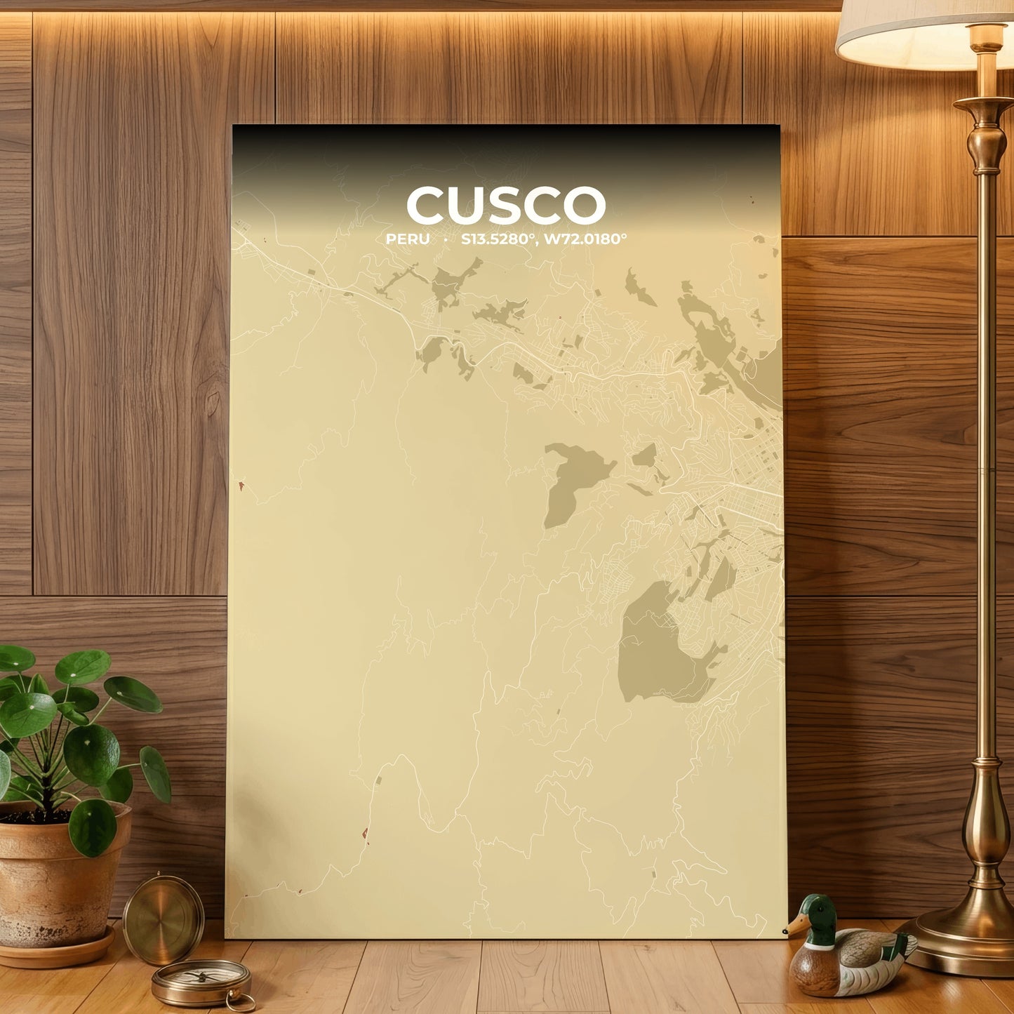 Cusco Ember Map Poster