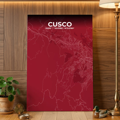 Cusco Garnet Map Poster