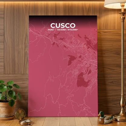 Cusco Scarlet Map Poster