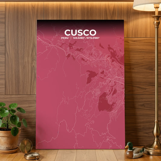 Cusco Scarlet Map Poster