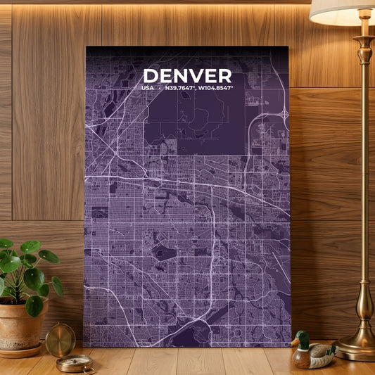 Denver Dusk Map Poster