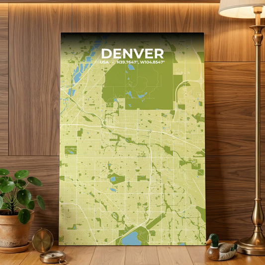 Denver Fern Map Poster