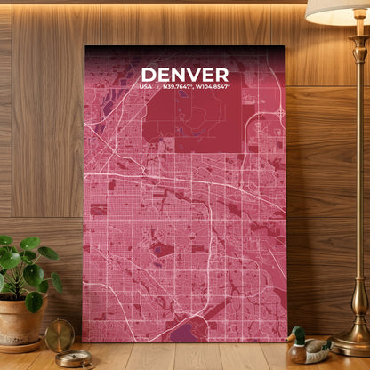 Denver Scarlet Map Poster
