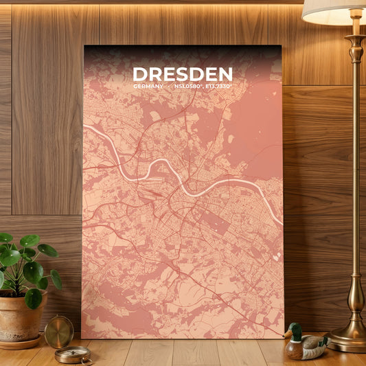 Dresden Blush Map Poster