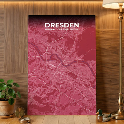 Dresden Scarlet Map Poster