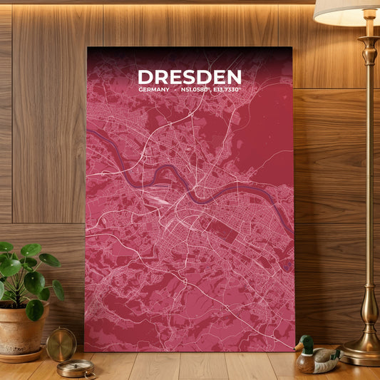 Dresden Scarlet Map Poster