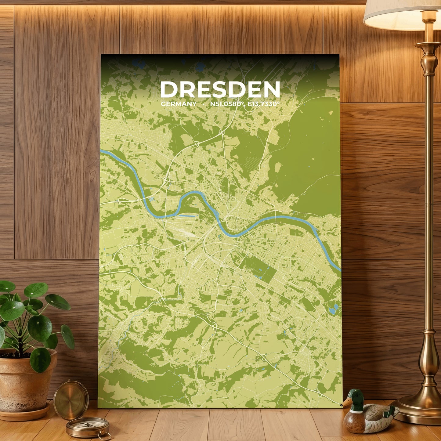 Dresden Fern Map Poster