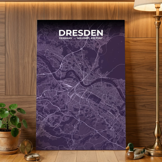 Dresden Dusk Map Poster