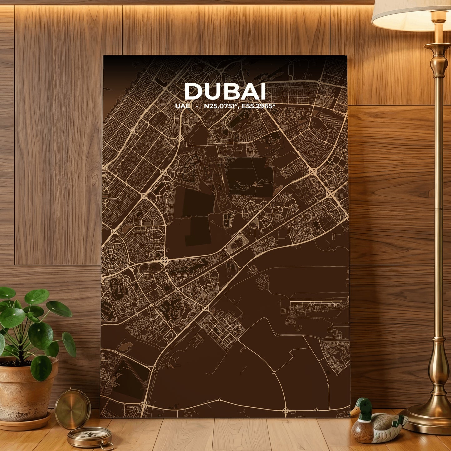 Dubai Plum Map Poster