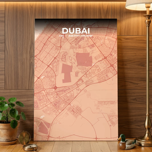 Dubai Blush Map Poster