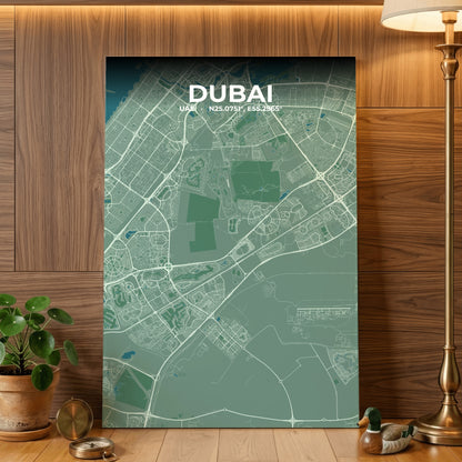 Dubai Mist Map Poster