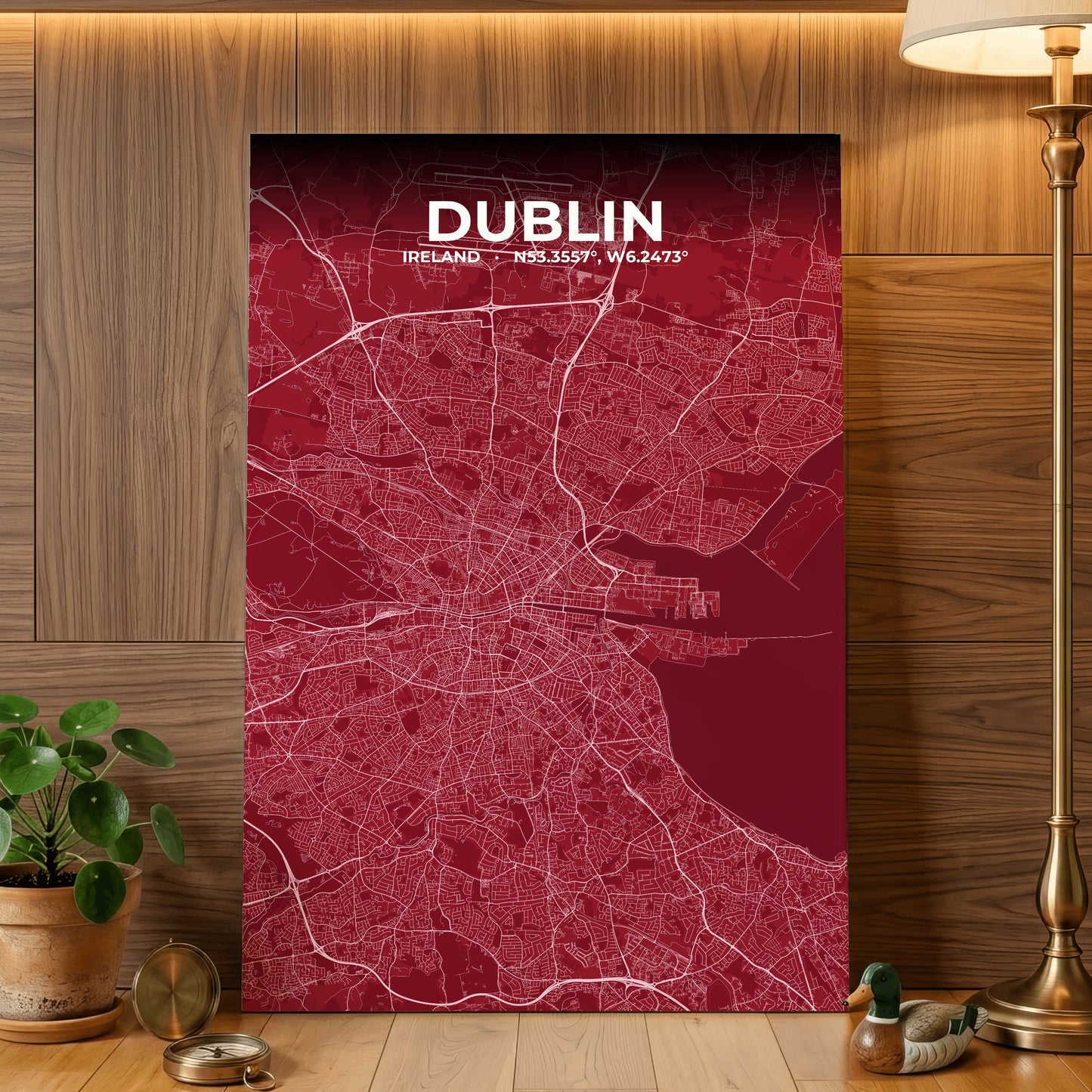 Dublin Garnet Map Poster