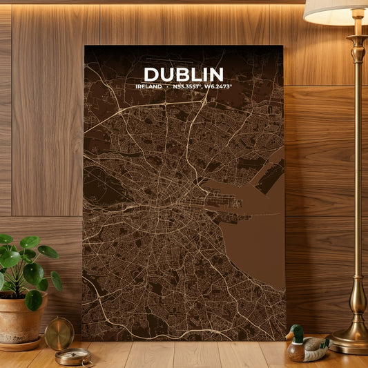 Dublin Plum Map Poster