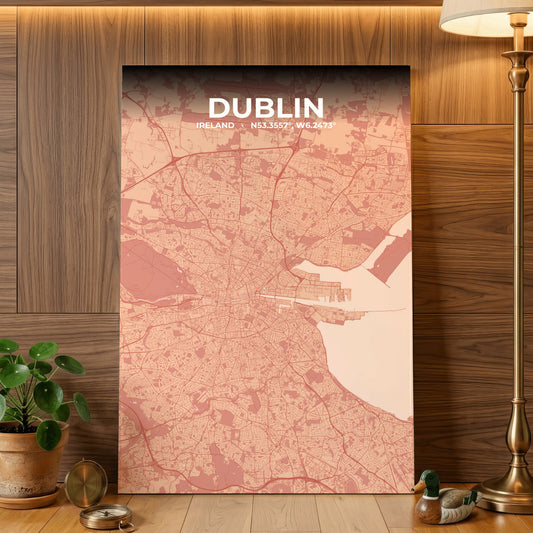 Dublin Blush Map Poster