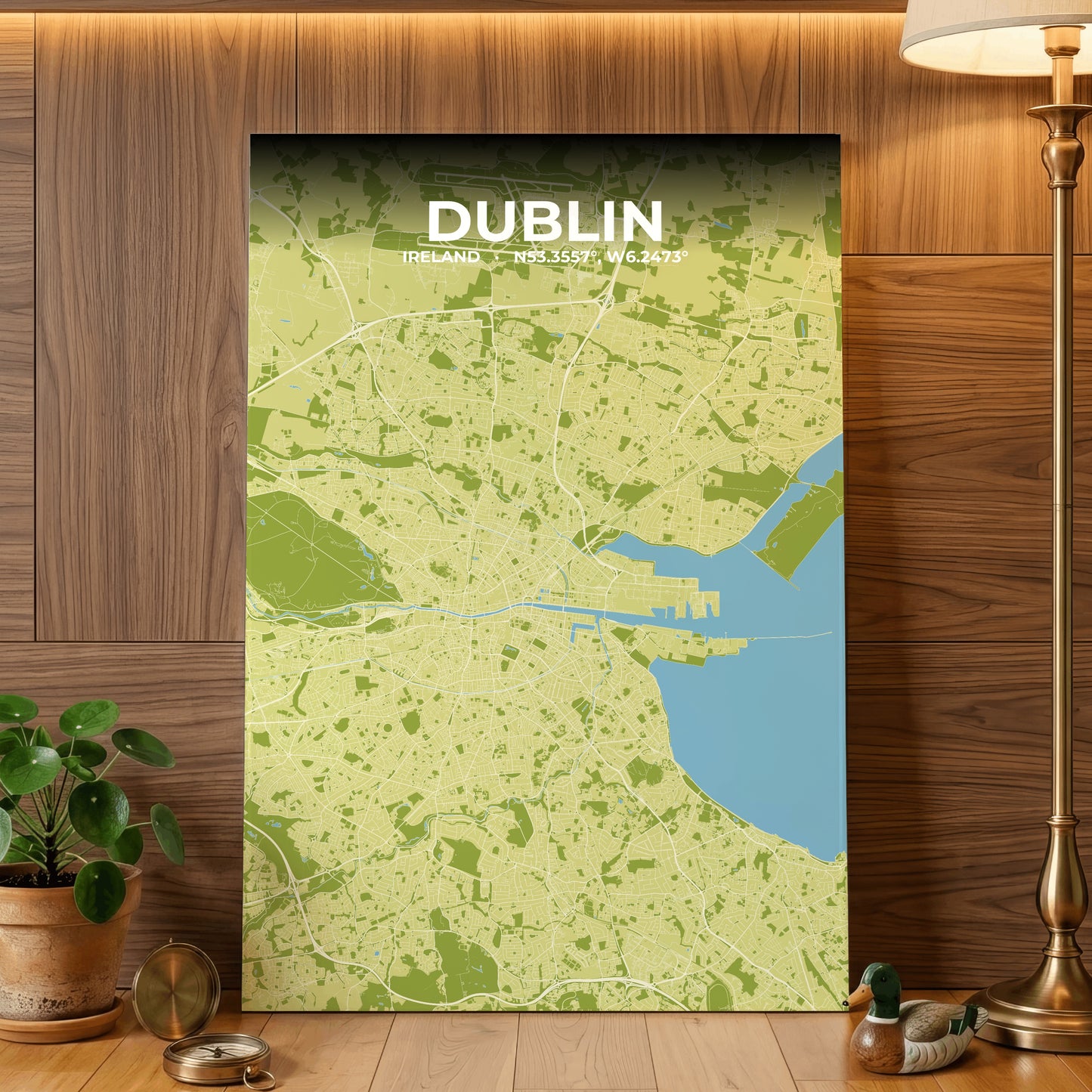 Dublin Fern Map Poster