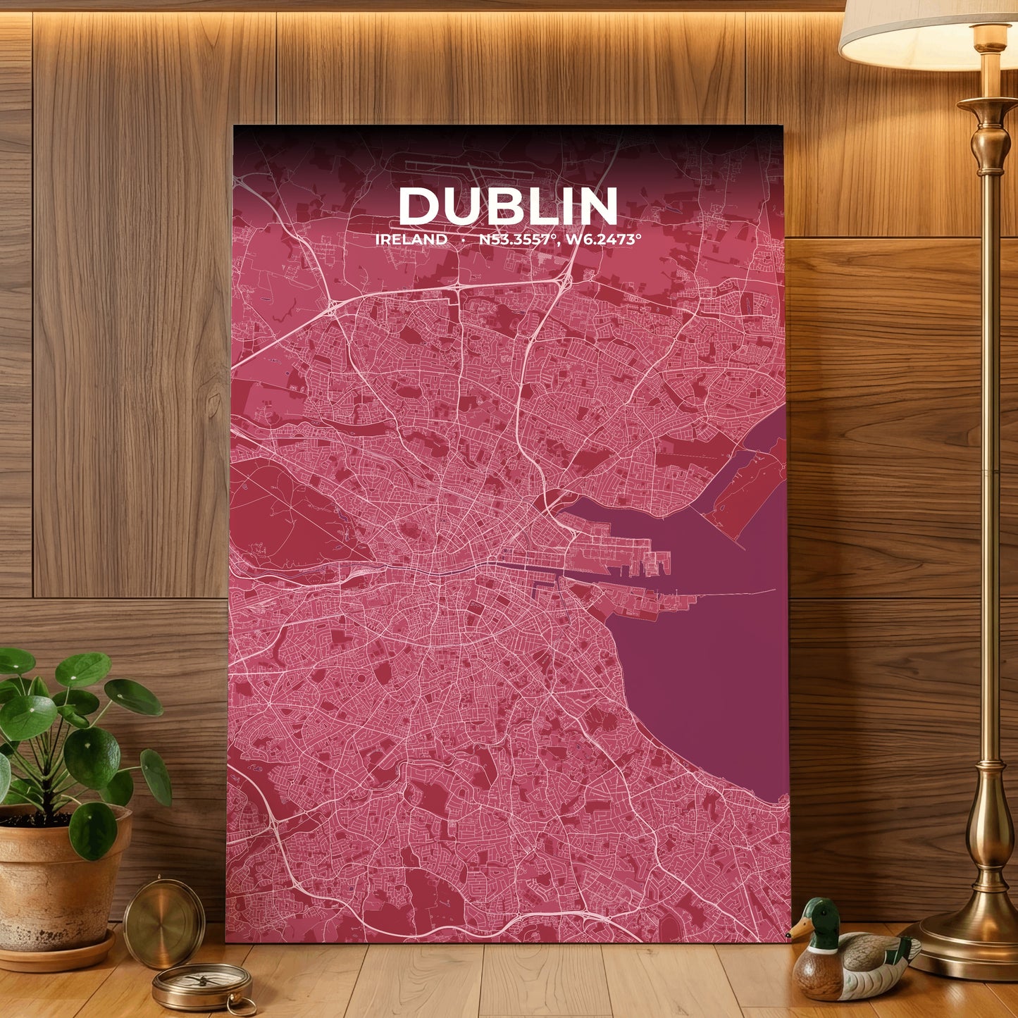 Dublin Scarlet Map Poster