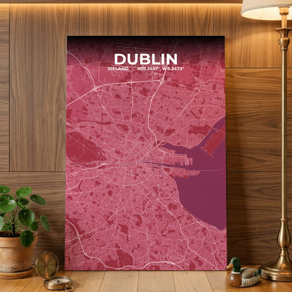 Dublin Scarlet Map Poster