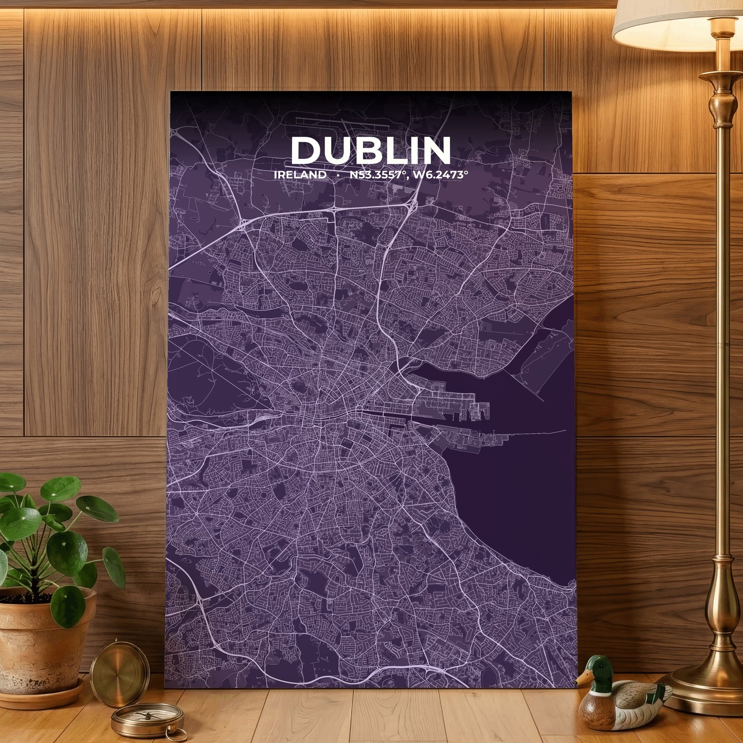 Dublin Dusk Map Poster