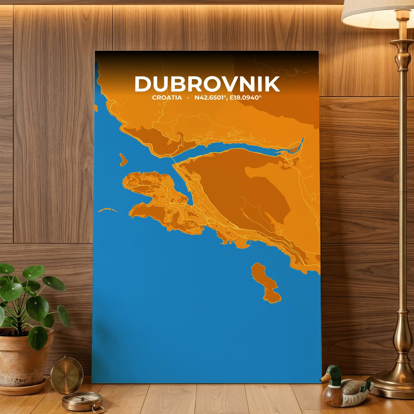 Dubrovnik Scorch Map Poster