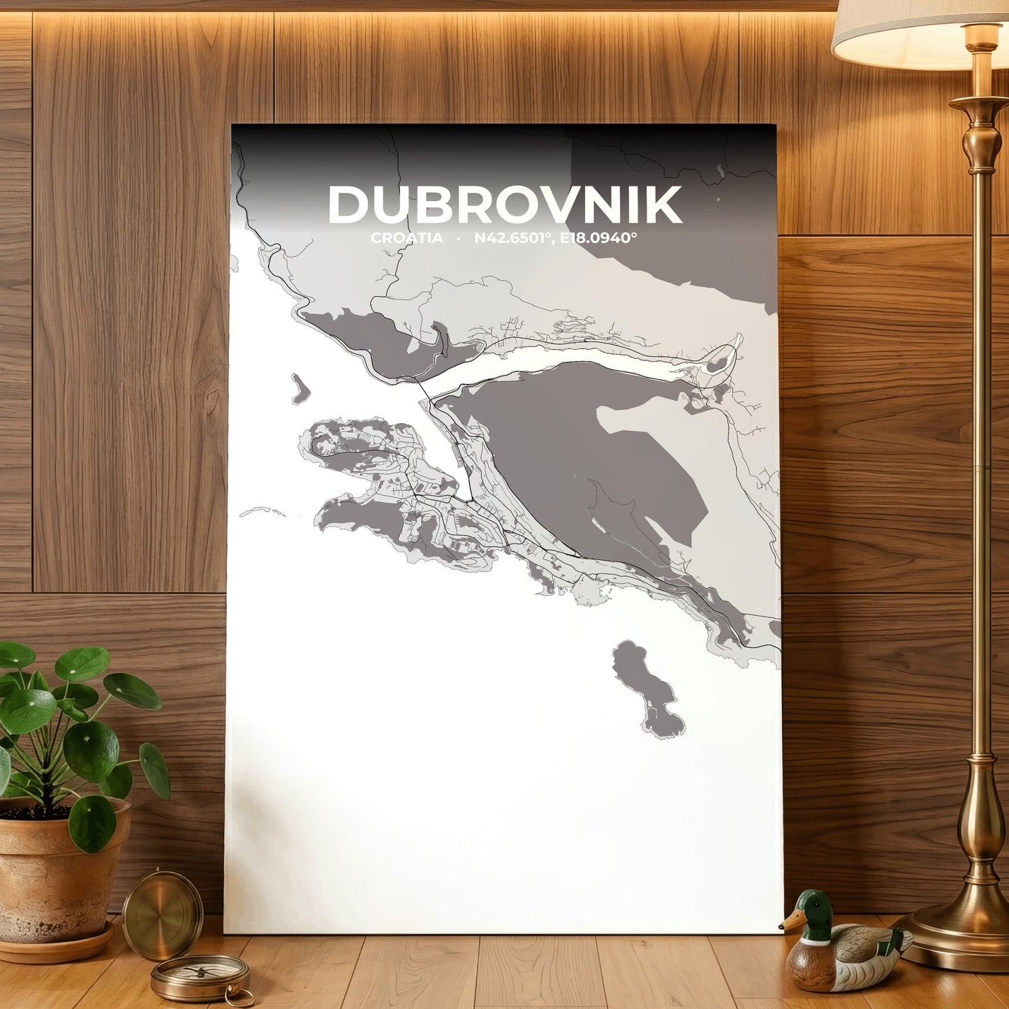 Dubrovnik Ash Map Poster