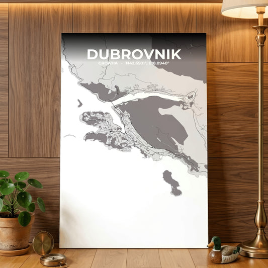 Dubrovnik Ash Map Poster