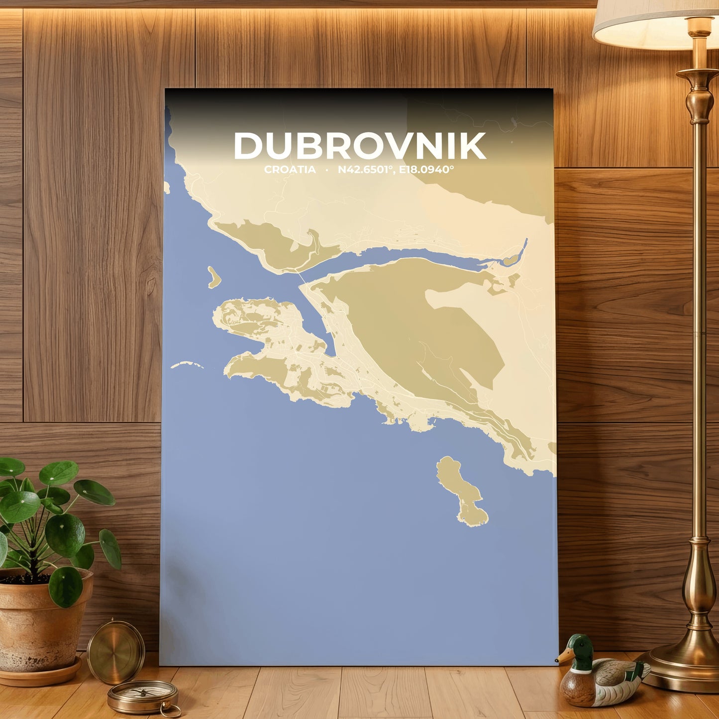 Dubrovnik Barn Map Poster