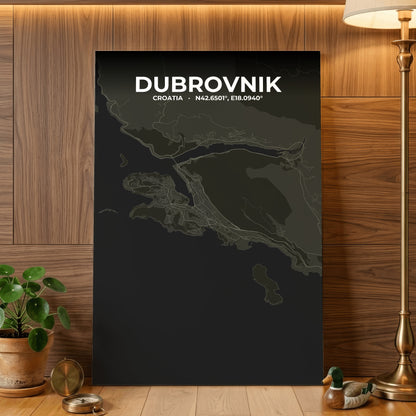 Dubrovnik Sable Map Poster