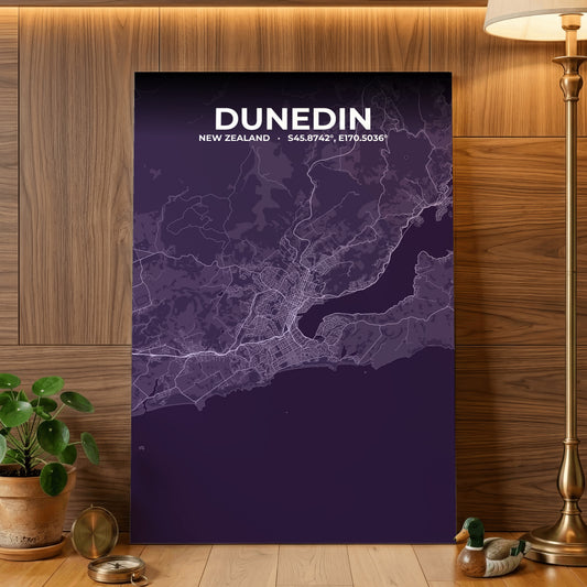 Dunedin Dusk Map Poster