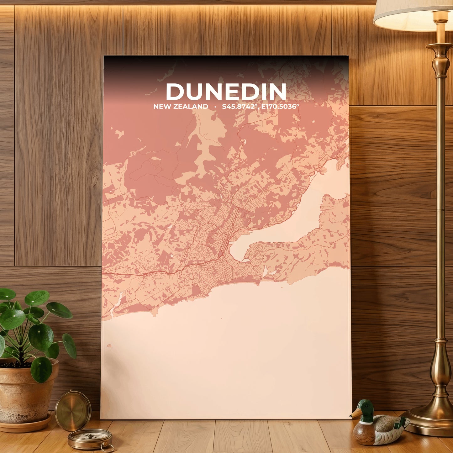 Dunedin Blush Map Poster