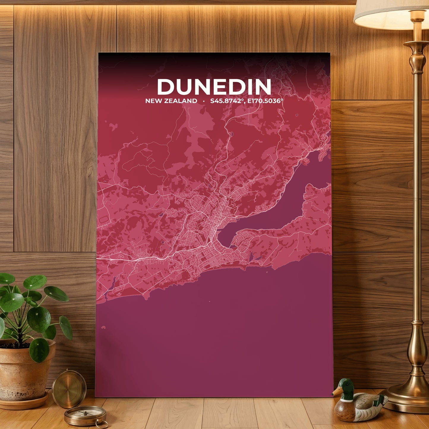 Dunedin Scarlet Map Poster