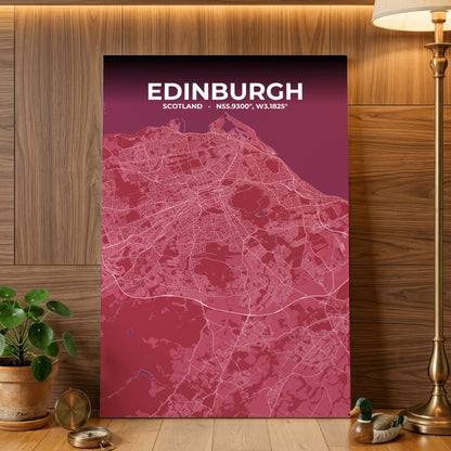 Edinburgh Scarlet Map Poster