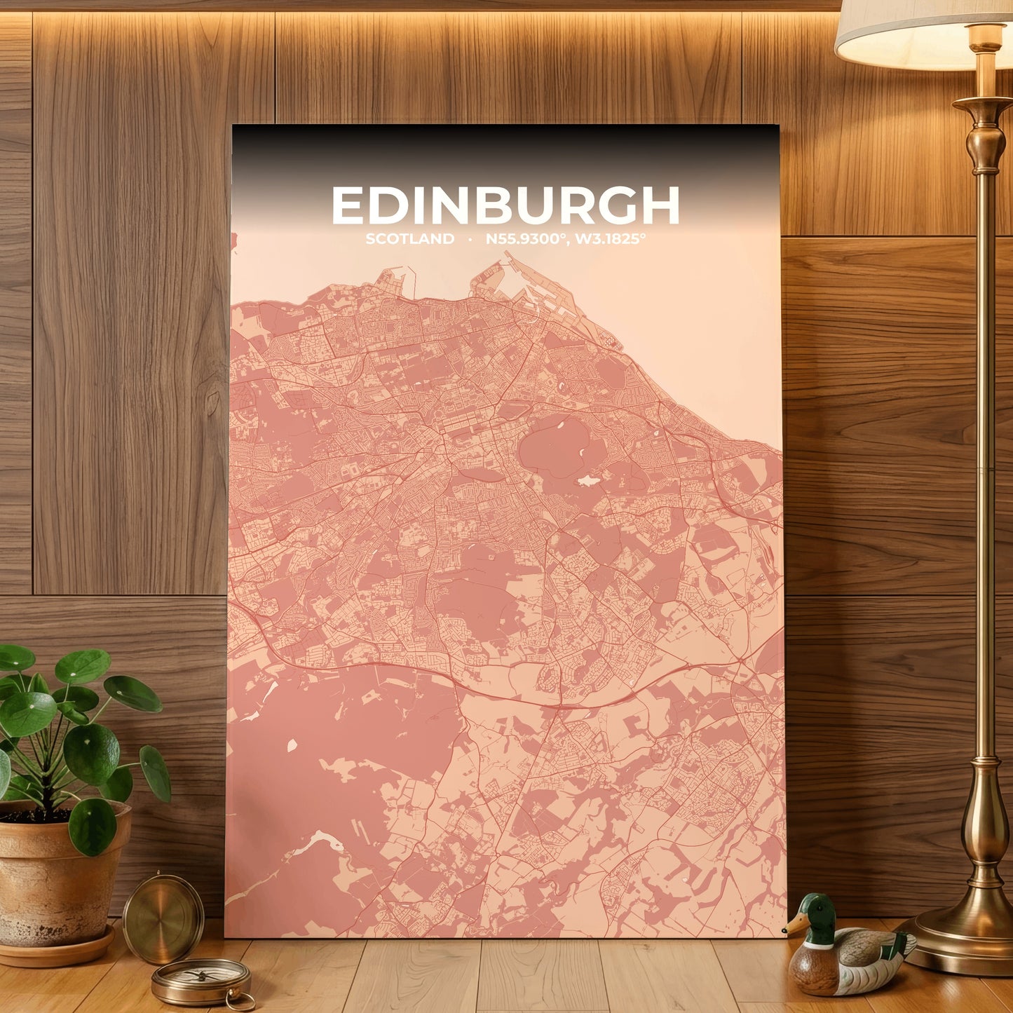 Edinburgh Blush Map Poster