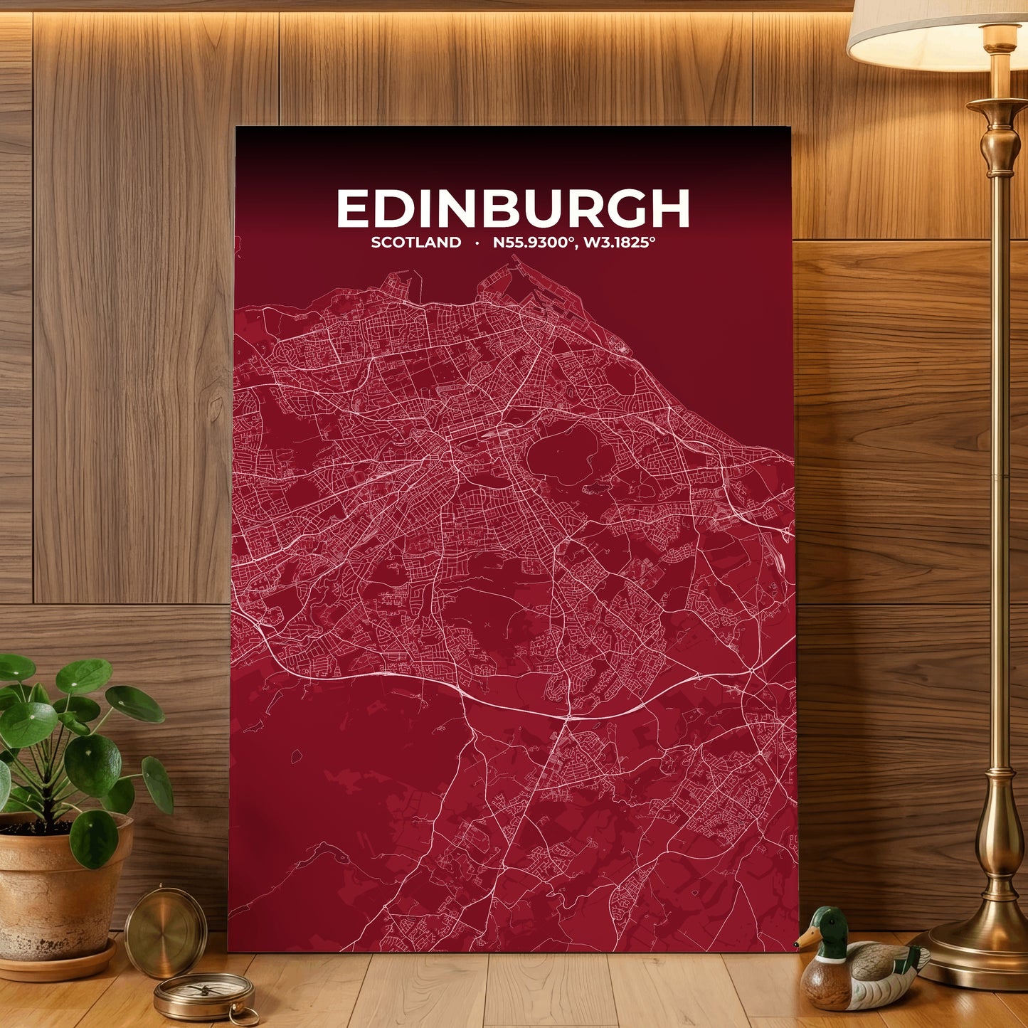 Edinburgh Garnet Map Poster