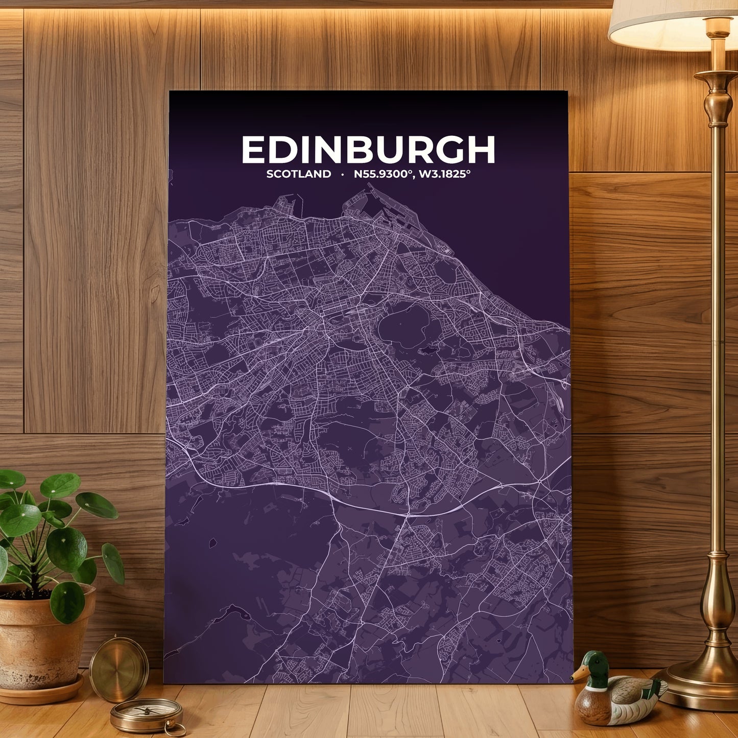 Edinburgh Dusk Map Poster