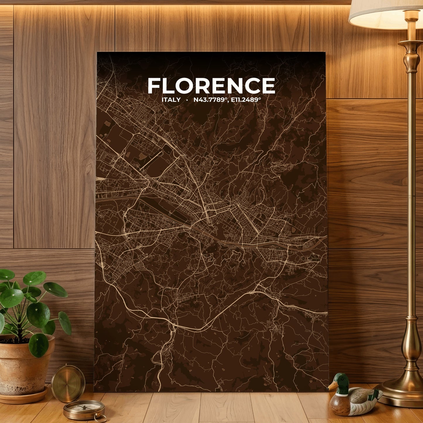 Florence Plum Map Poster