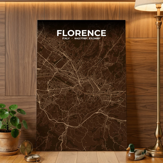 Florence Plum Map Poster
